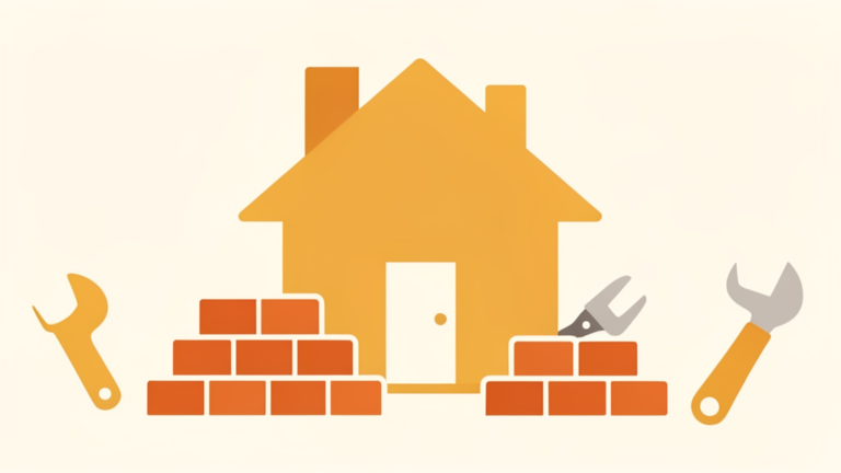 Ilustración sin texto sobre crédito Infonavit para material de construcción