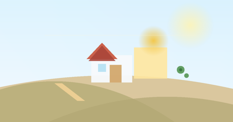 Terreno y casa abstractos con referencia al crédito Infonavit para comprar un terreno