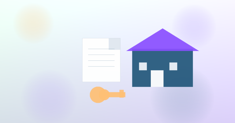 Ilustración de una casa y documentos para escrituras gratis Infonavit